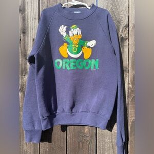 Vintage Oregon Ducks Donald Duck Sweatshirt Youth L 14-16 Jerzees USA 90s